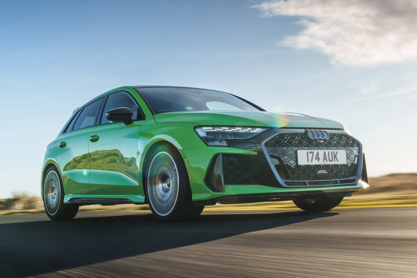 01 Audi RS3 2025 Autocar road test review main front driving