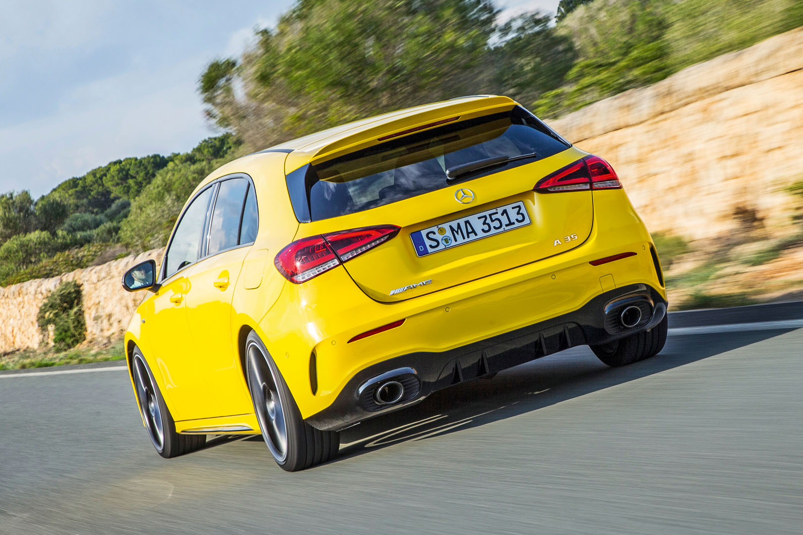 Mercedes-AMG A35 2018 review - hero rear