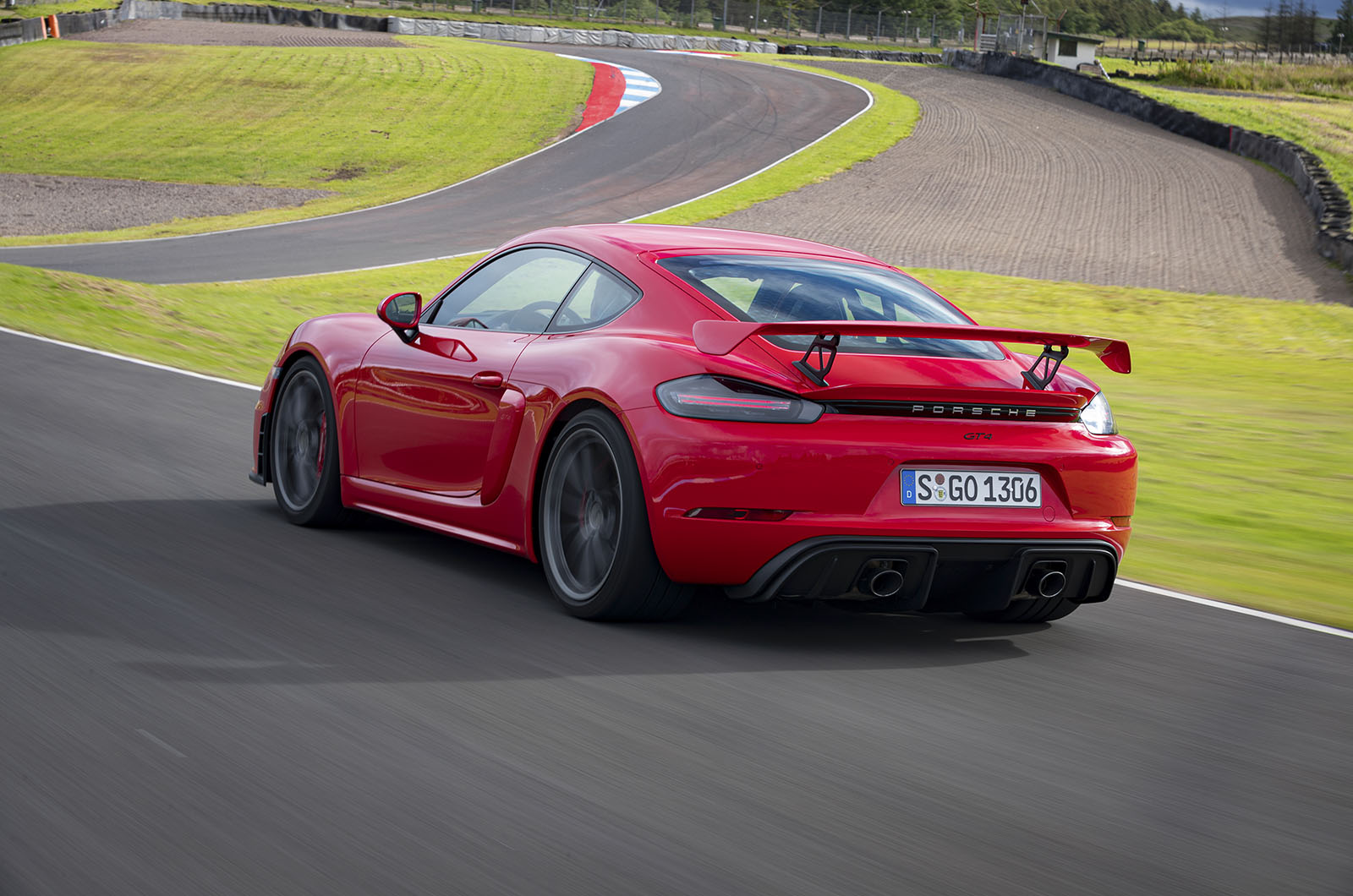 Porsche 718 Cayman GT4 2019 road test review - hero rear