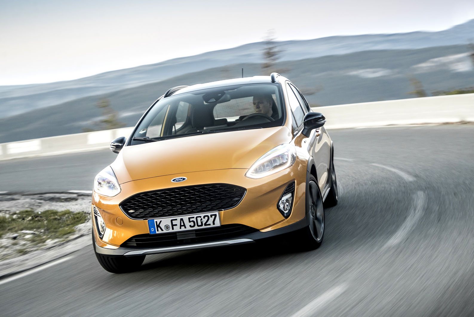 Ford Fiesta Active 2018 road test review cornering front