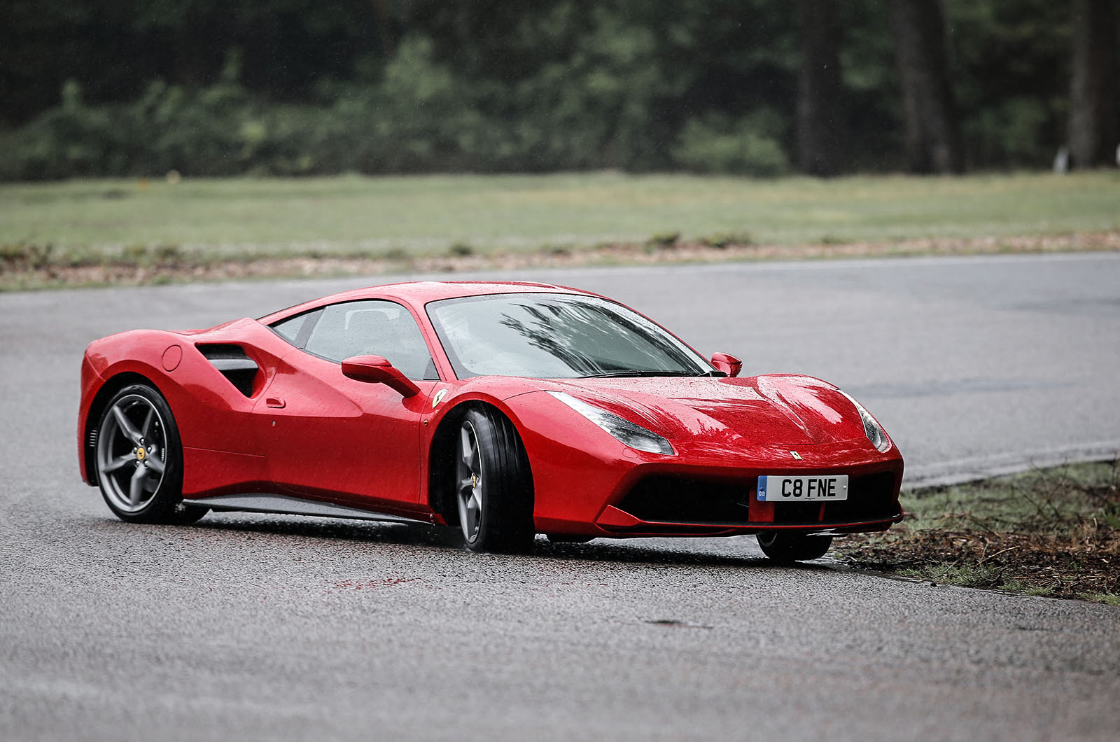 Ferrari 488 GTB cornering