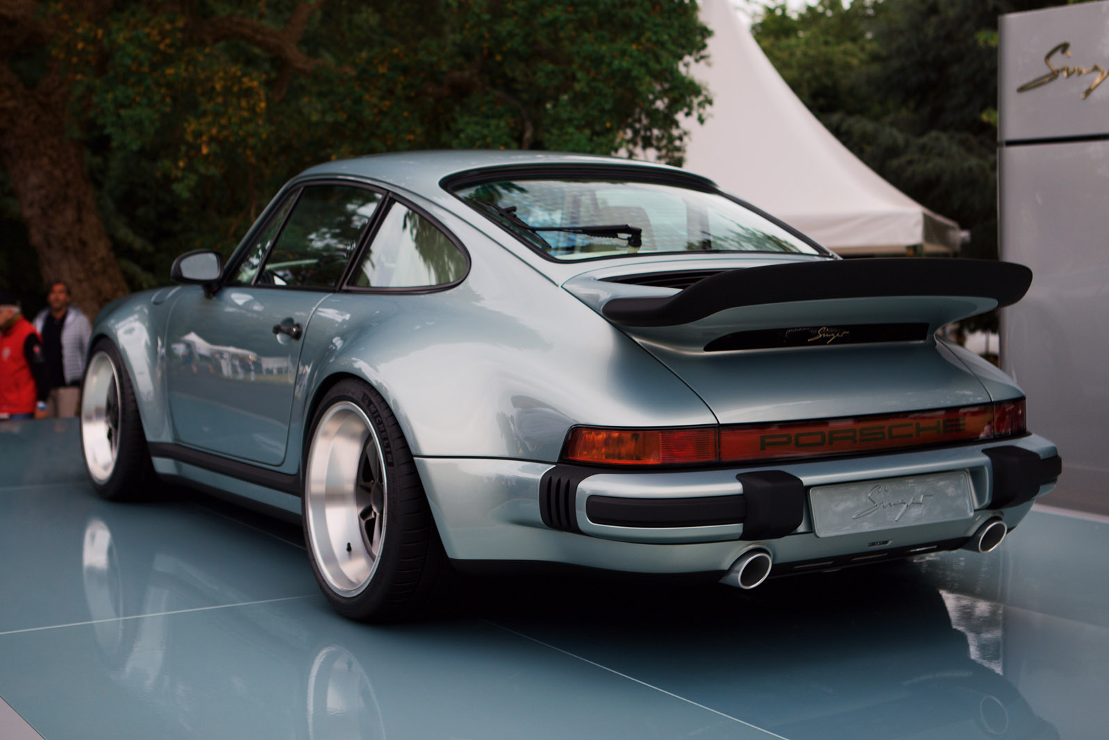 Miniature Porsche 930 Singer Turbo Study Bleue - 1/64 Par Lei Xin - Aileron Amovible - Neuf