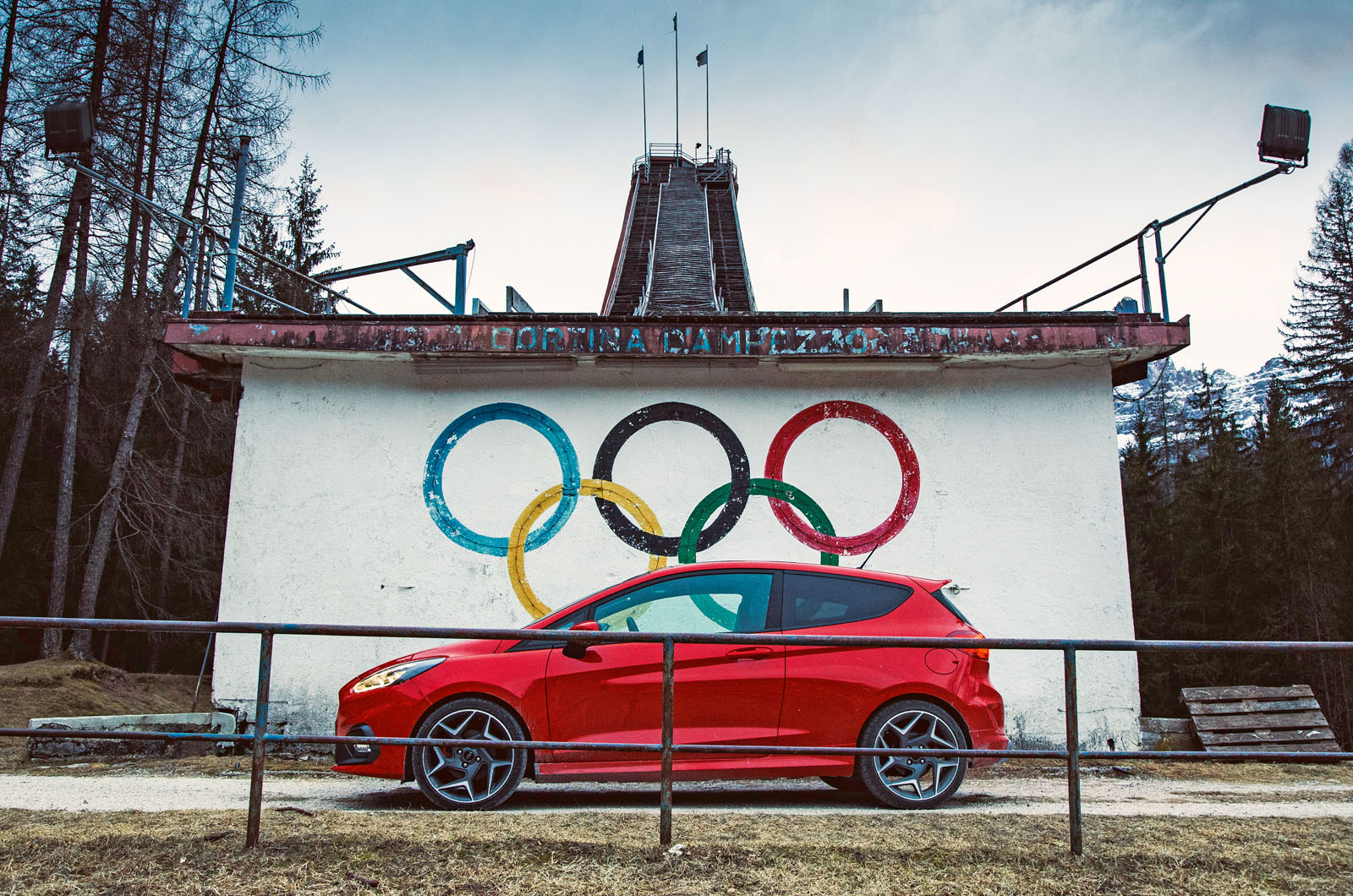 Olympic flame: Ford Fiesta ST vs Cortina d'Ampezzo
