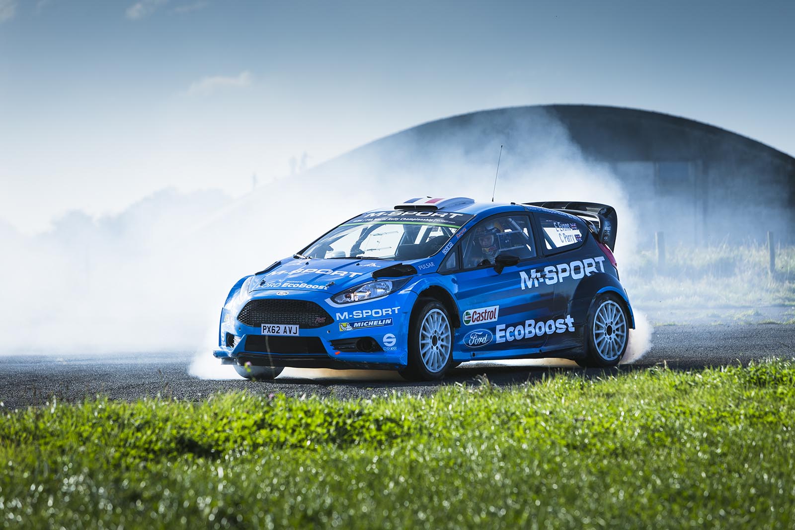 Will Nicholls Rally Co-driving in the Ford Fiesta R5 with Elfyn Evans, British rally ...