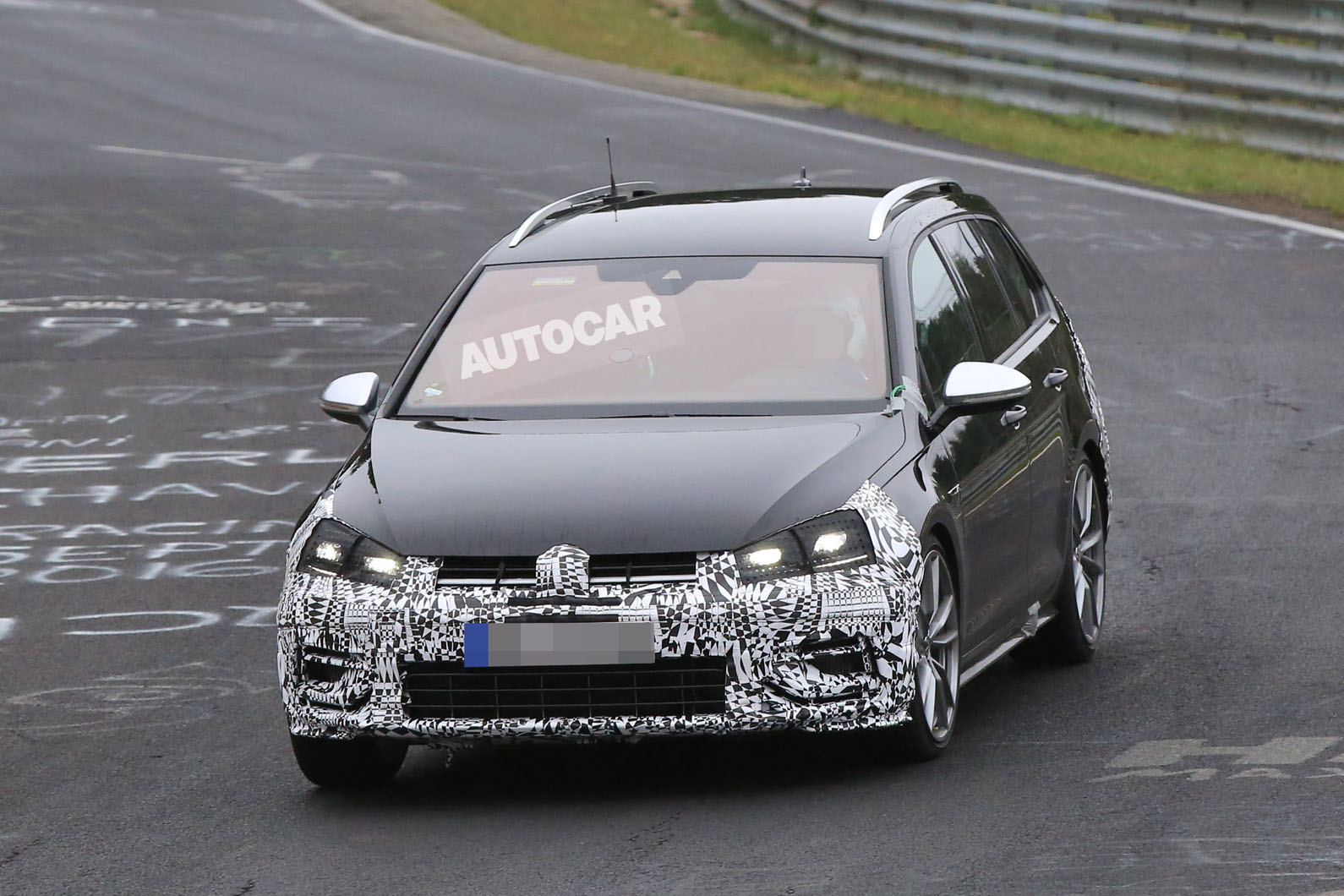 2017 Volkswagen Golf R facelift spotted in estate form at 'Ring | Autocar