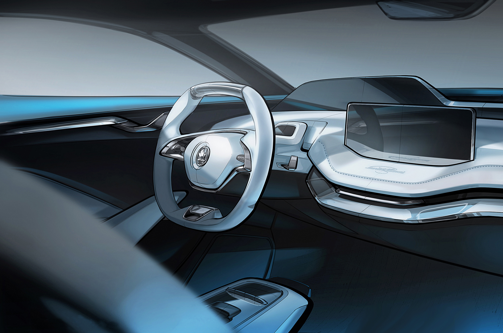Skoda Vision E electric SUV concept interior revealed | Autocar