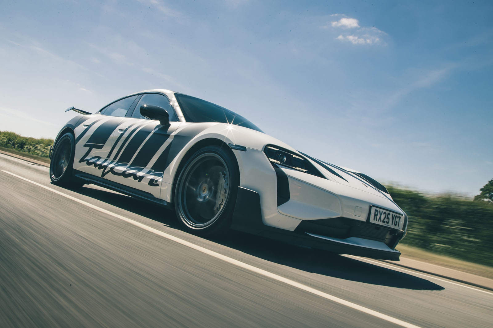 Porsche Taycan Turbo GT 2025 Review front tracking 41