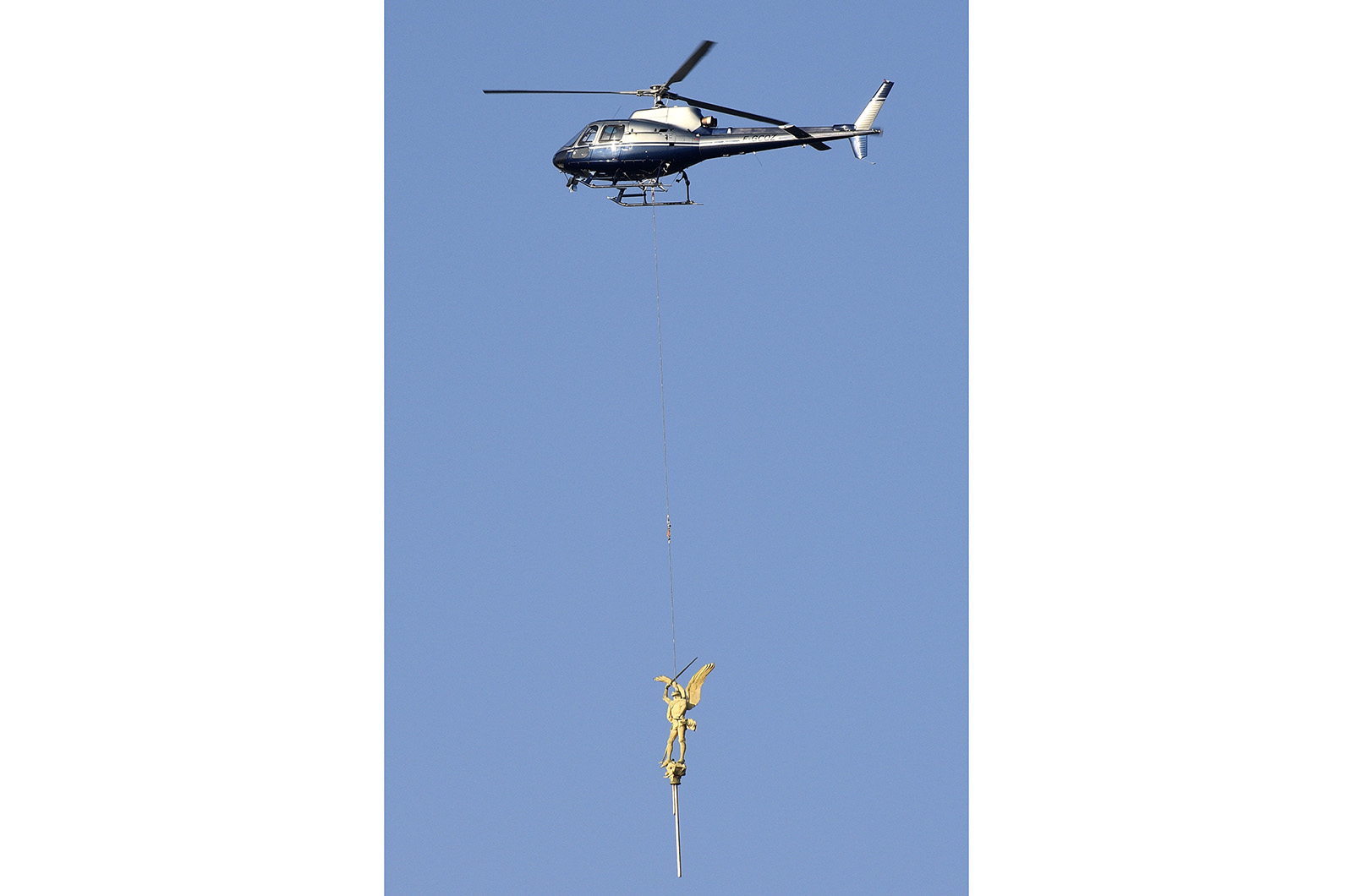 Statues and giant mechanical dragons