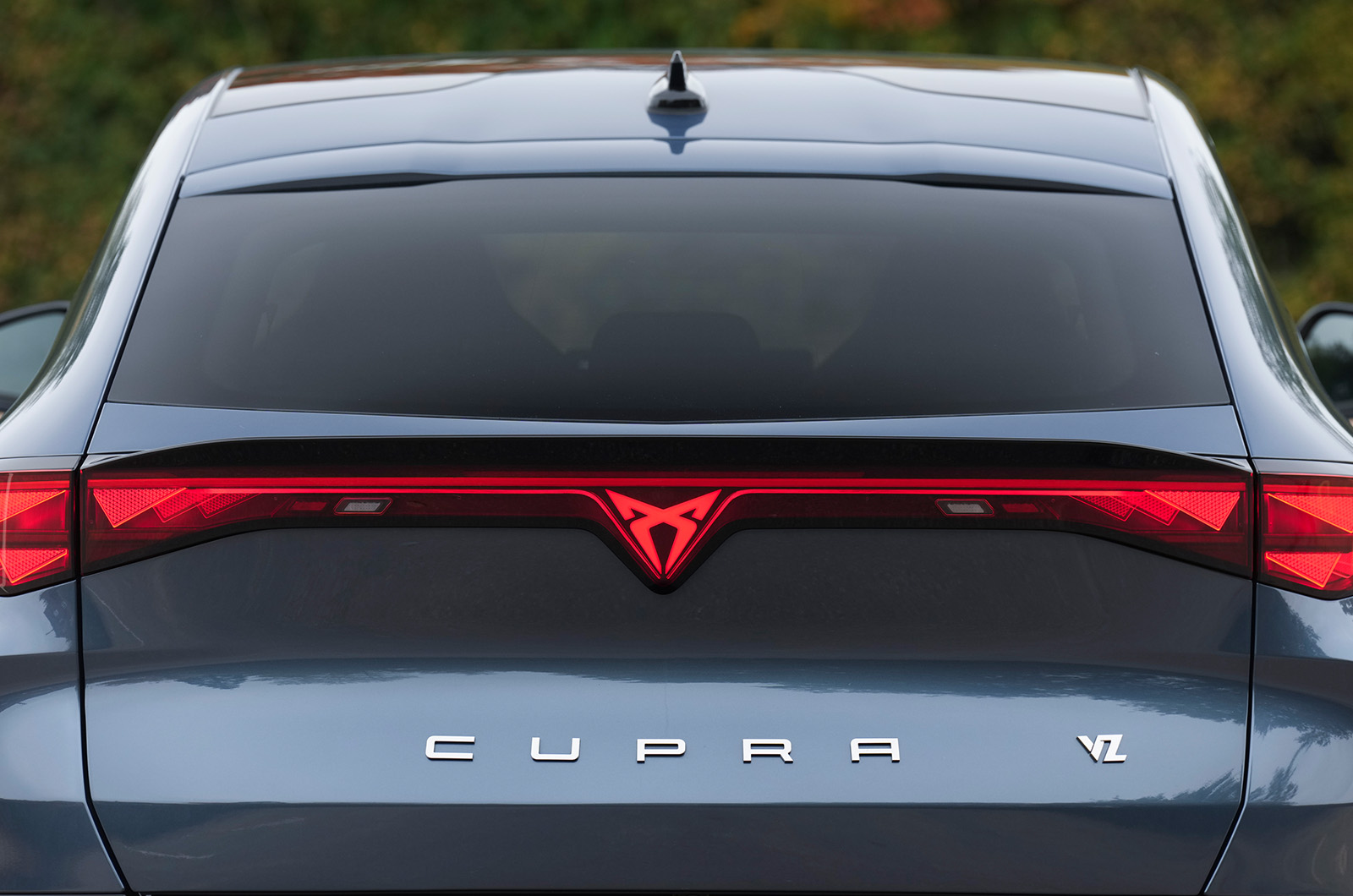 Rear light bar on a grey CUPRA Tavascan