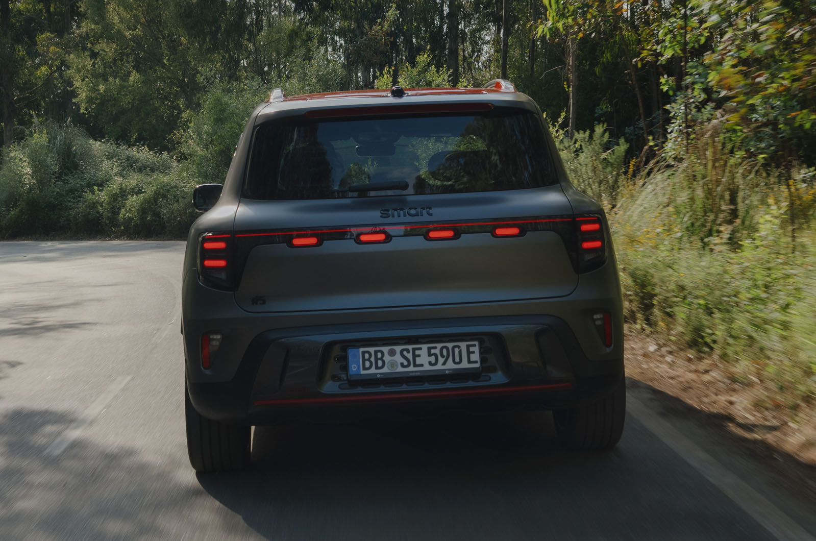 Smart #5 Brabus in Portugal   approaching corner, rear