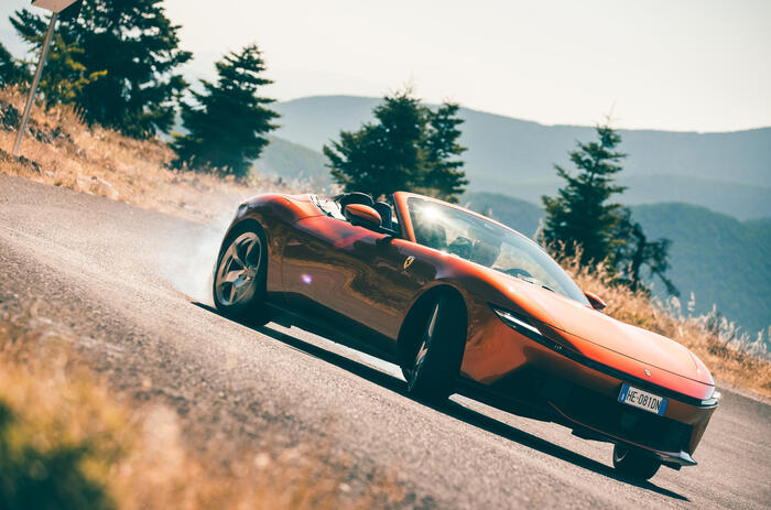01 Ferrari Amalfi Spider review 2026 front corner richard lane