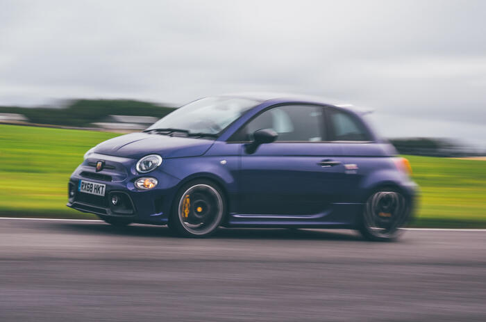 Abarth 595 front quarter tracking