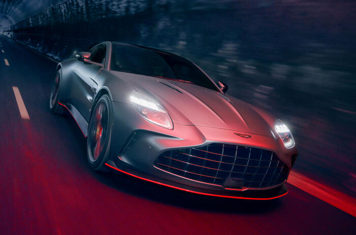 Aston Martin Vantage S front quarter tracking