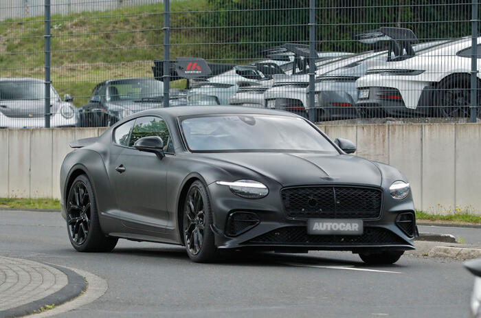 Bentley Continental GT Supersports 2025 camo front r quarter tracking