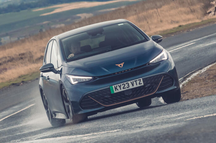 Cupra Born front quarter tracking