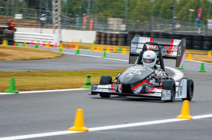 Formula Student racing car on track