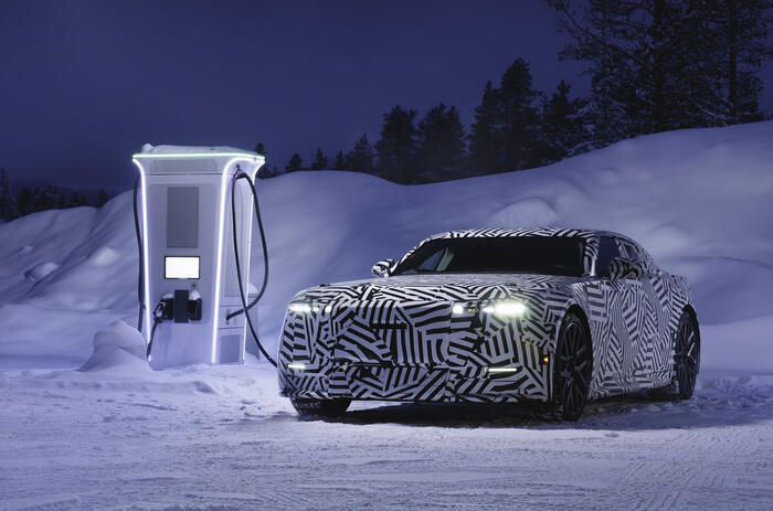 Jaguar GT camo charging