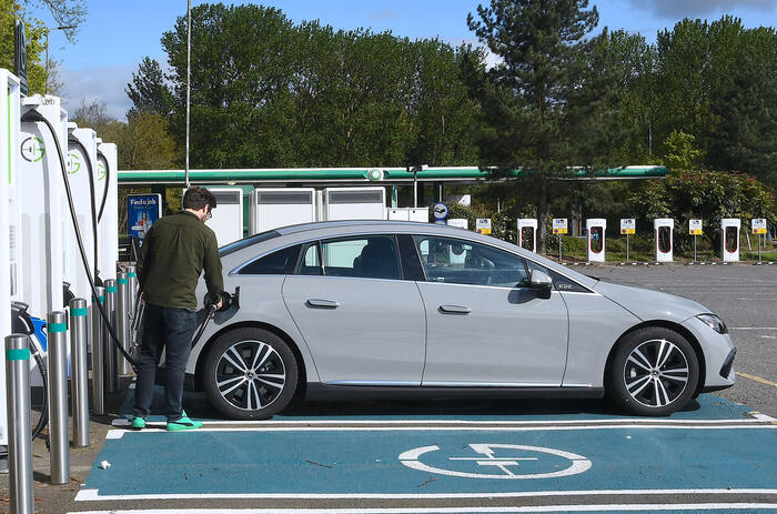 Merc EQE x 2 charging 50  or 80  jb20240425 2534