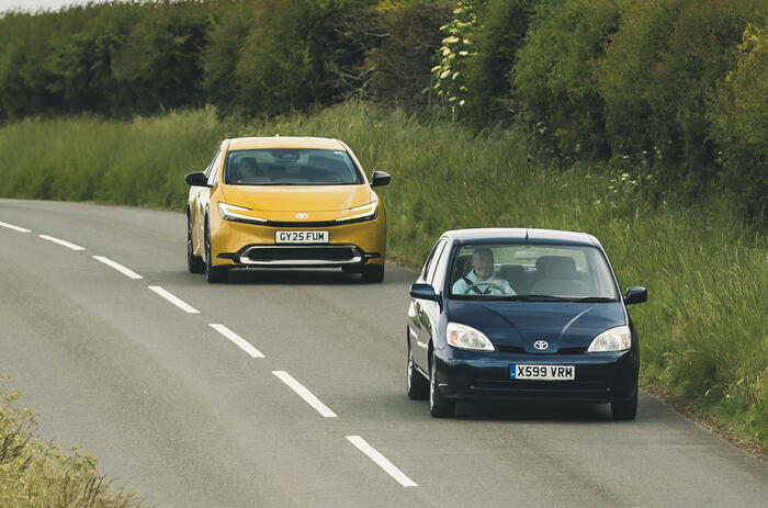 New and old Toyota Prius