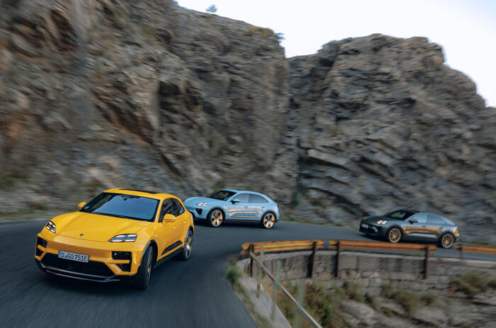 Porsche Macan Electric   yellow, blue, black