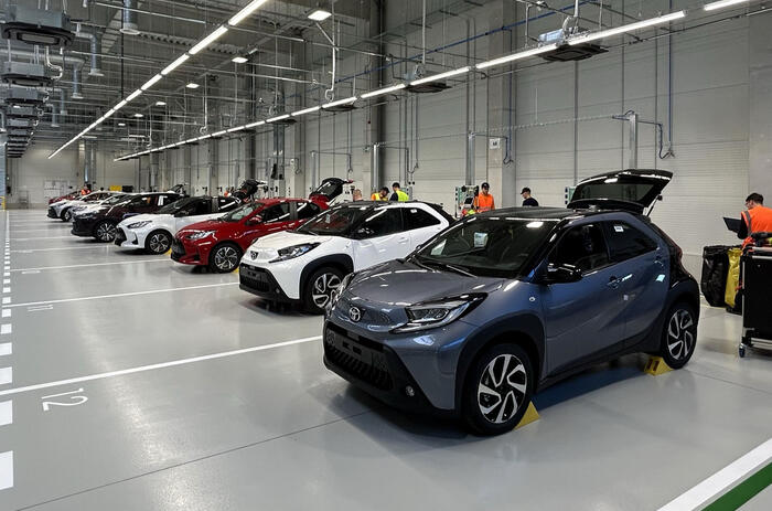 Toyota Yaris and Aygo X at Kolin logistics hub