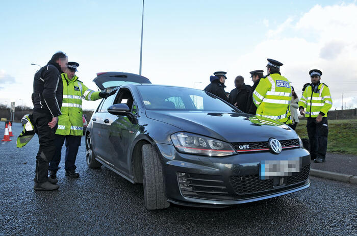 Volkswagen Golf GTI pulled over by police