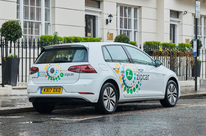 Zipcar VW e Golf rear quarter