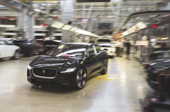 Jaguar I-Pace leaving the production line in Graz