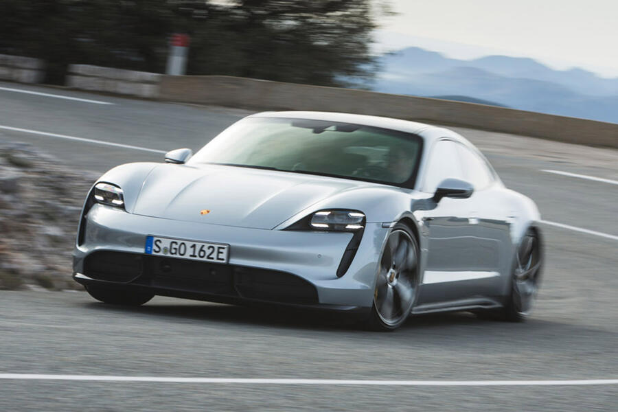 23 Porsche taycan hero front