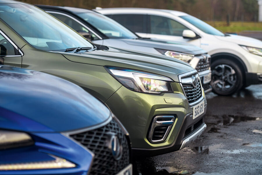 4 Hybrid mega test subaru forester edging ahead