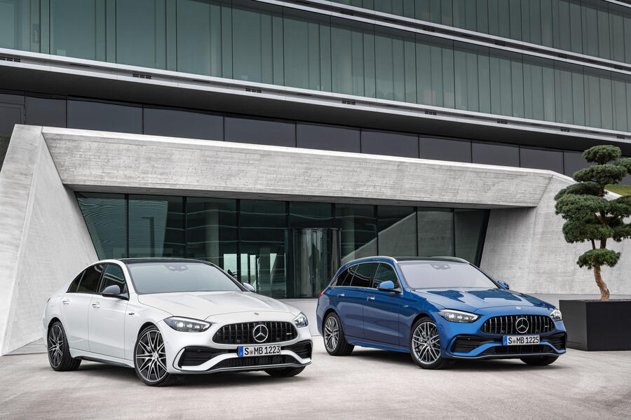 66 Mercedes amg c43 estate 2022 official reveal static pair