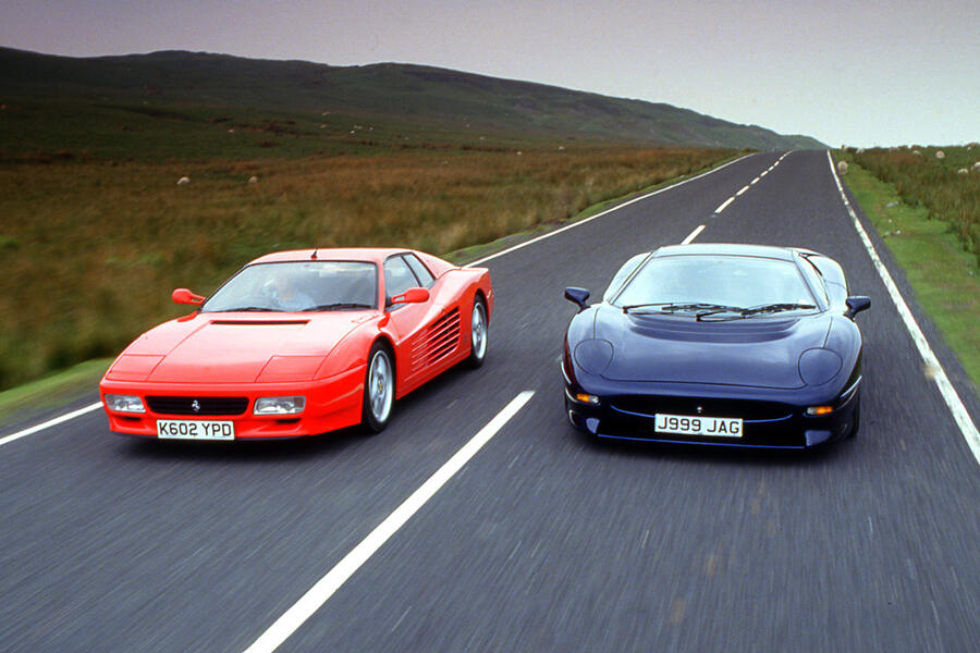 77 Jaguar xj220 ferrari 512 tr front tracking