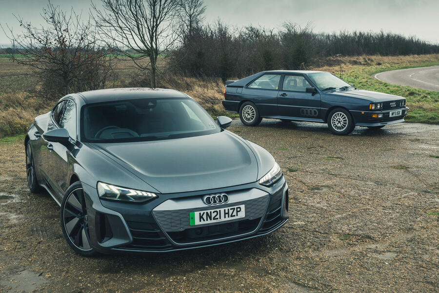 87 Audi quattro meets e tron gt static