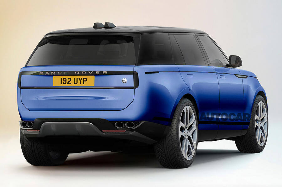 98 2023 Range rover sport render by autocar rear