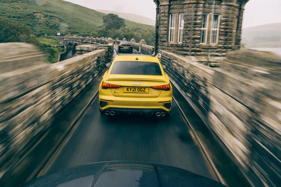 98 Jaguar xe vs m235igc vs s3 tracking rear