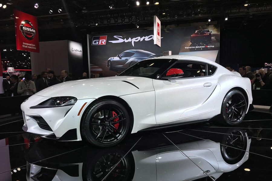 Toyota supra on stand