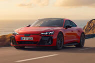 Audi E tron GT Quattro front quarter tracking Audi E tron GT Quattro front quarter tracking