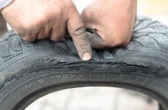 Cracked tyre