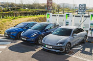 Mercedes EQE Tesla Model Y Hyundai Ioniq 6 charging Mercedes EQE Tesla Model Y Hyundai Ioniq 6 charging