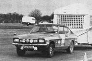 rally car towing caravan