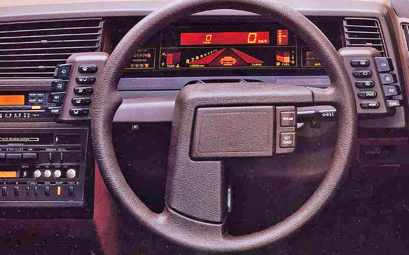 Video-game-like digital displays, straight-edged foam panels and clicky switches are features that can often be spotted when climbing into a four-wheeled 70s or 80s time capsule. 