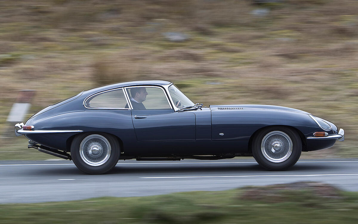 The Jaguar E-Type was first unveiled in March 1961. The Jaguar E-Type was first unveiled in March 1961.
