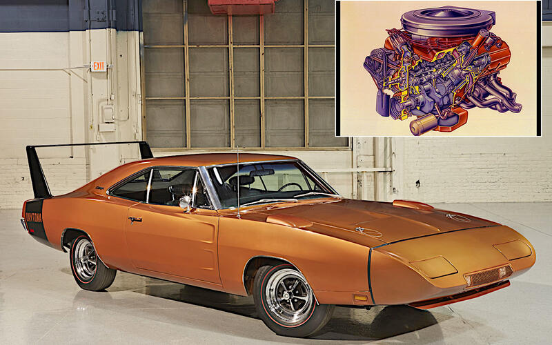 Chrysler Hemi: 425 horsepower (gross)