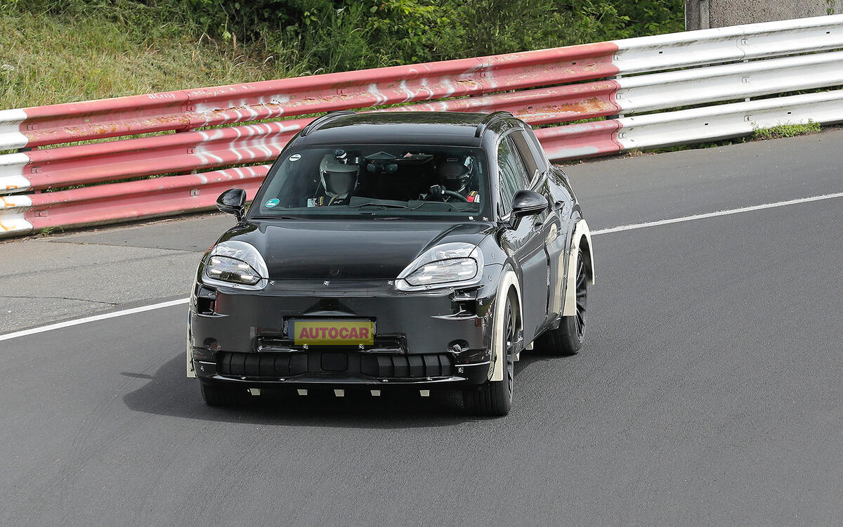We’ve just spotted the new Porsche Cayenne EV testing at the Nürburgring.