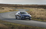 00103 Audi A5 saloon UK 2025 review front cornering