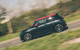 03 Mini John Cooper Works 2025 Autocar road test review side driving