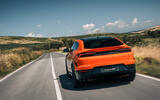 04 Lamborghini Urus SE 2024 review rear driving 04 Lamborghini Urus SE 2024 review rear driving