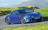 Alpine A110 2018 road test review cornering front