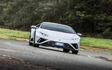 Lamborghini Huracan EVO RWD 2020 road test review - cornering front Lamborghini Huracan EVO RWD 2020 road test review - cornering front