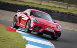 Porsche 718 Cayman GT4 2019 road test review - kerb hop